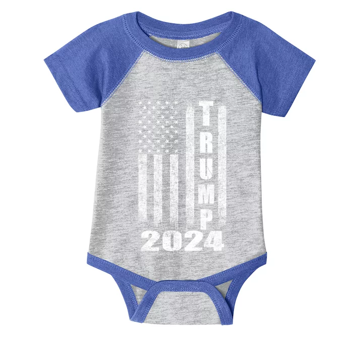 American Flag Design Trump 2024 Infant Baby Jersey Bodysuit