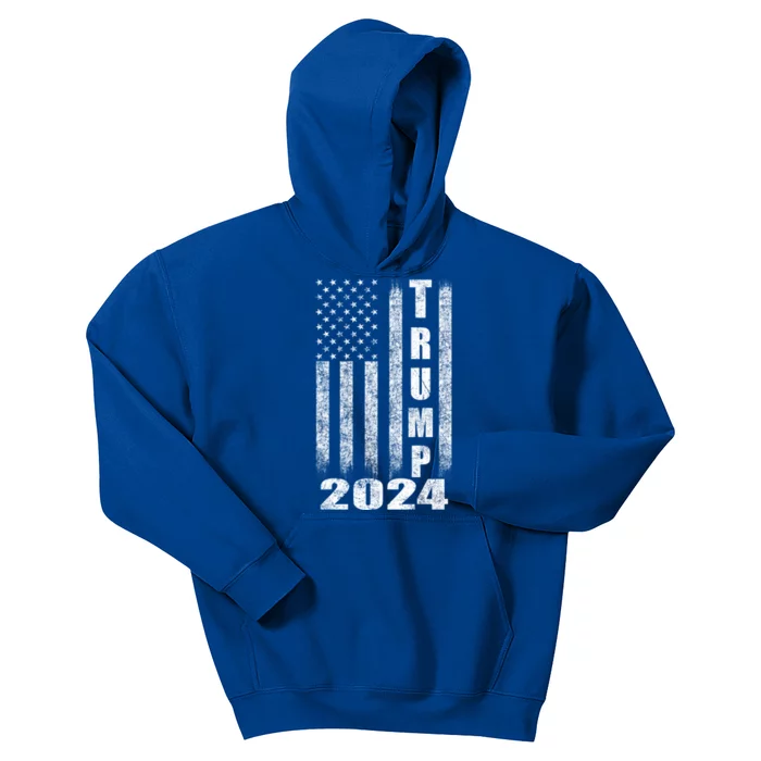 American Flag Design Trump 2024 Kids Hoodie