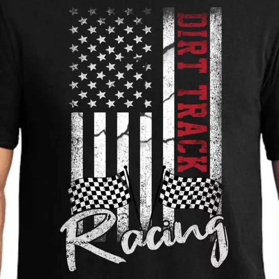 American Flag Dirt Track Racing Car Bike Driver Racer Gift Pajama Set