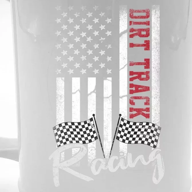 American Flag Dirt Track Racing Car Bike Driver Racer Gift Front & Back Beer Stein