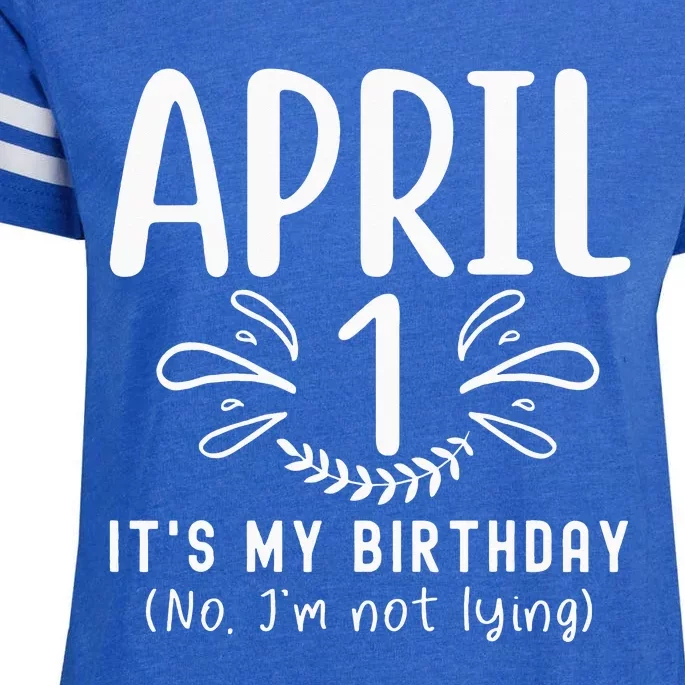 April Fools Day April 1st Birthday April Funny Jokes Enza Ladies Jersey Football T-Shirt