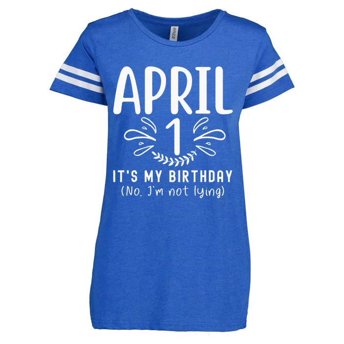 April Fools Day April 1st Birthday April Funny Jokes Enza Ladies Jersey Football T-Shirt