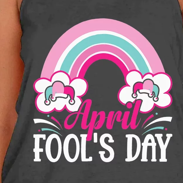 April Fool's Day funny April Fool Women's Knotted Racerback Tank