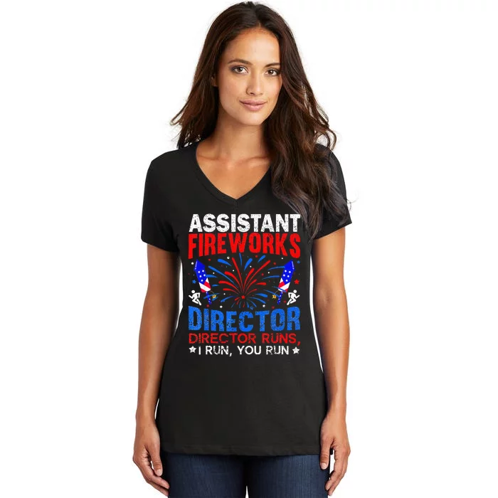 Assistant Fireworks Director USA Independence Day July 4Th Women's V-Neck T-Shirt