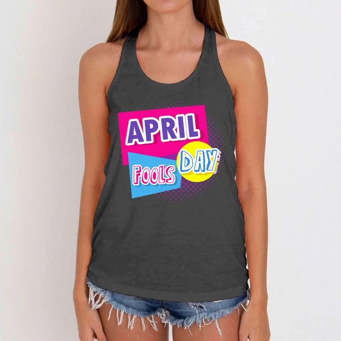 April Fool's Day Vintage Inspirational Fan Women's Knotted Racerback Tank