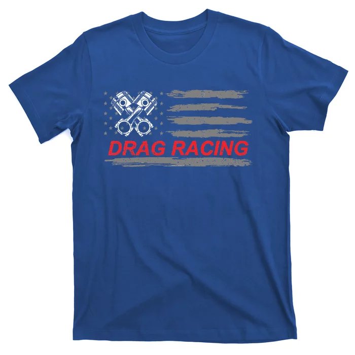 American Flag Drag Racing Car Lover T-Shirt