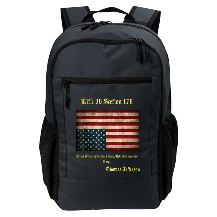 American Flag Distress Upside Down Thomas Jefferson Patriot Daily Commute Backpack