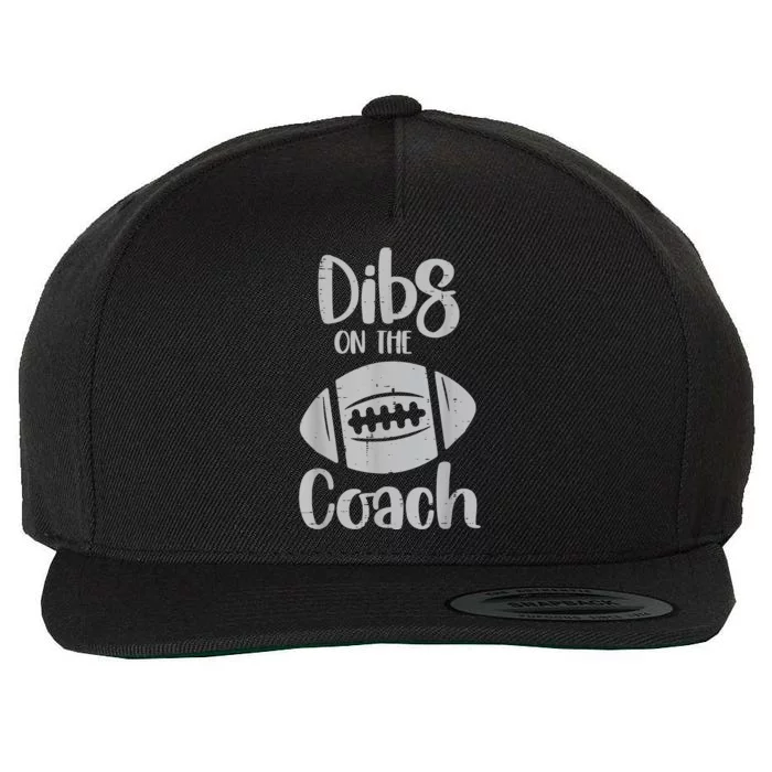 American Football Dibs On The Coach Funny Sports Wife Wool Snapback Cap