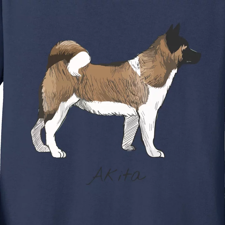 Akita Fun Doggy Kids Long Sleeve Shirt