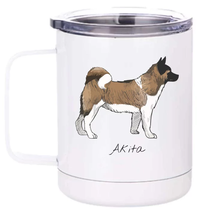 Akita Fun Doggy Front & Back 12oz Stainless Steel Tumbler Cup