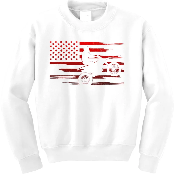 American Flag Dirt Bike Apparel Dirt Bike Motocross Kids Sweatshirt