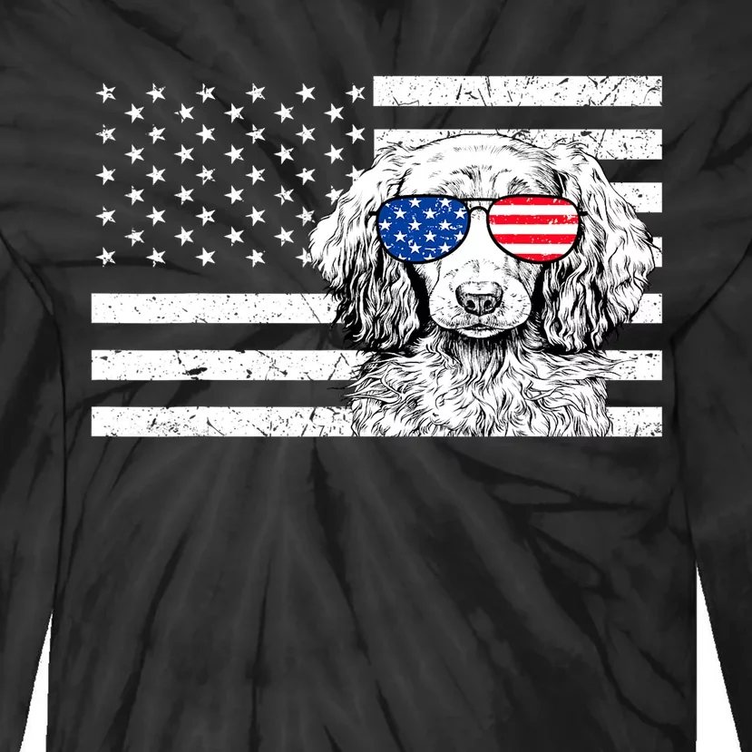 American Flag Dachshund Weiner Dog Us Patriotic Gift Tie-Dye Long Sleeve Shirt