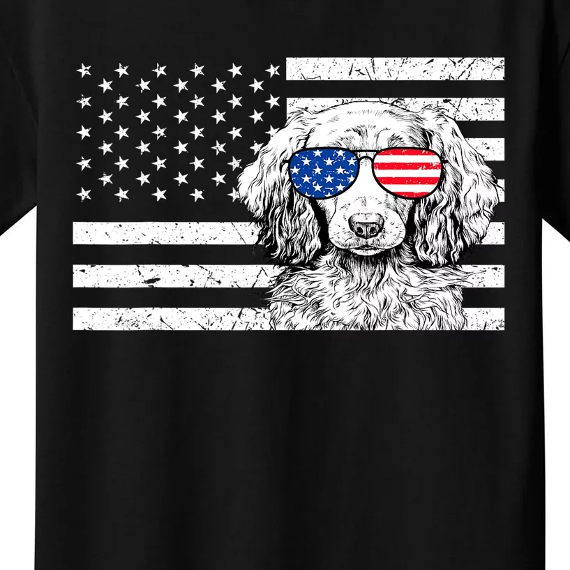 American Flag Dachshund Weiner Dog Us Patriotic Gift Kids T-Shirt