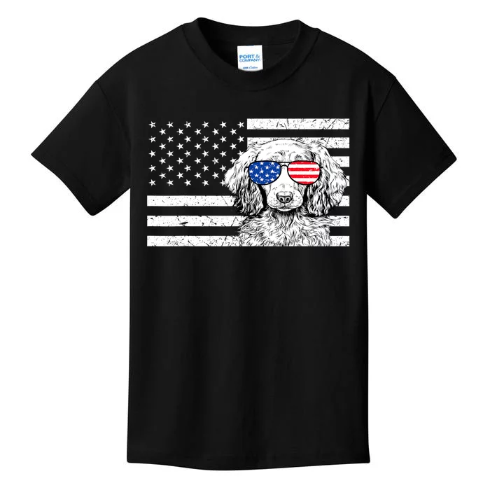 American Flag Dachshund Weiner Dog Us Patriotic Gift Kids T-Shirt