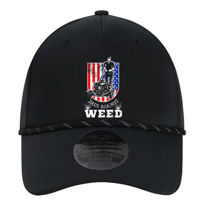 American Flag Dads Against Weed Funny Lawn Mowing Fathers Performance The Dyno Cap