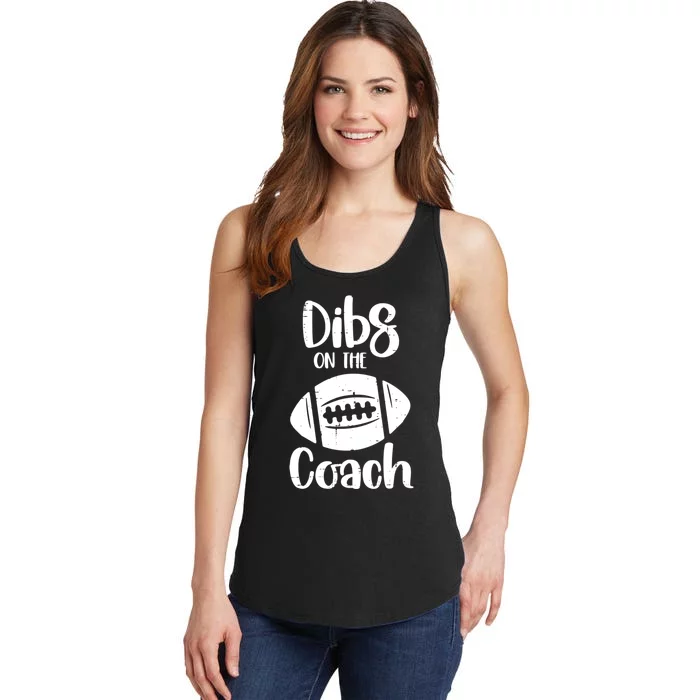 American Football Dibs On The Coach Funny Sports Wife Wo Ladies Essential Tank