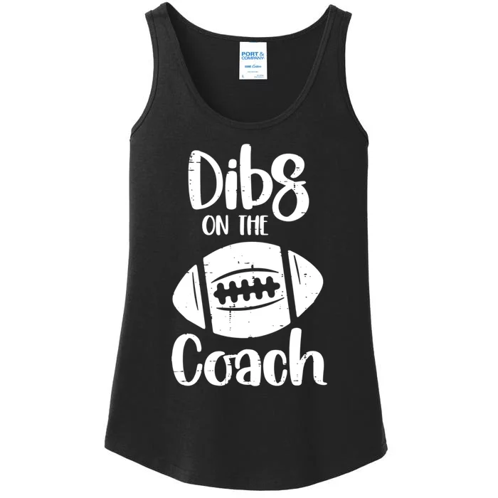 American Football Dibs On The Coach Funny Sports Wife Wo Ladies Essential Tank