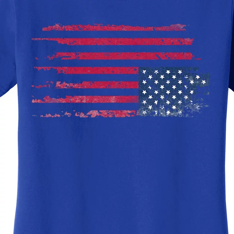 American Flag Distress Upside Down Patriotic Women's T-Shirt