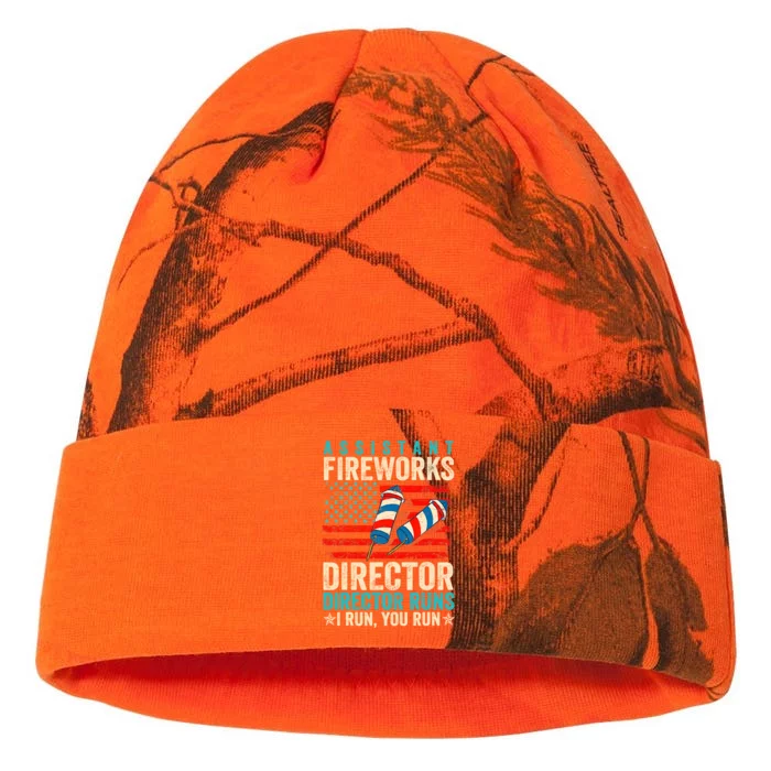 Assistant Fireworks Director If I Run You Run 4th Of July Cool Gift Kati - 12in Camo Beanie