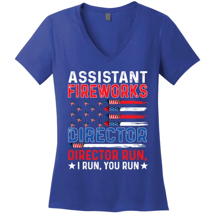 Assistant Fireworks Director Usa Independence Day July 4th Meaningful Gift Women's V-Neck T-Shirt