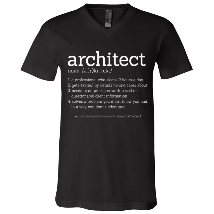 Architect Funny Definition Architecture Engineering V-Neck T-Shirt