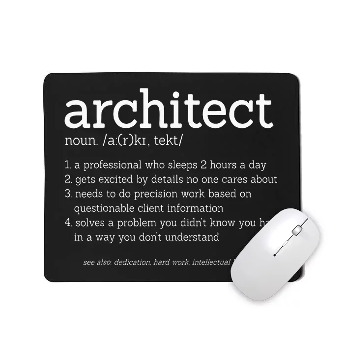 Architect Funny Definition Architecture Engineering Mousepad