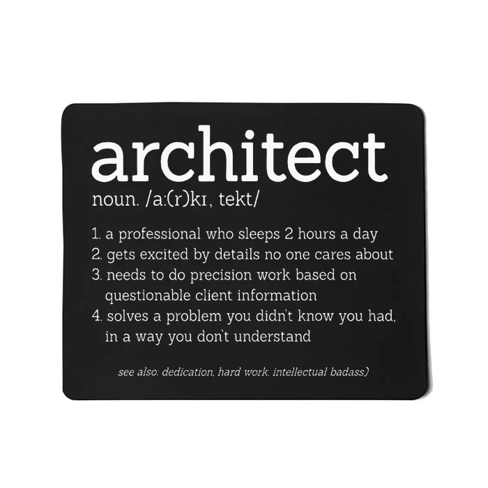 Architect Funny Definition Architecture Engineering Mousepad