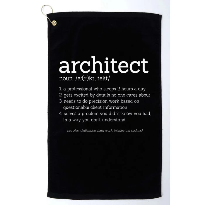 Architect Funny Definition Architecture Engineering Platinum Collection Golf Towel