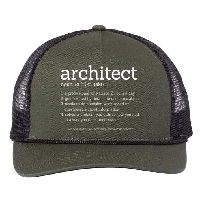 Architect Funny Definition Architecture Engineering Retro Rope Trucker Hat Cap