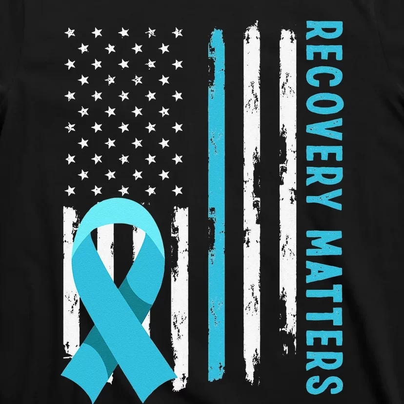 American Flag Drug Alcohol Addiction Recovery Awareness T-Shirt