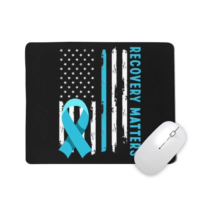 American Flag Drug Alcohol Addiction Recovery Awareness Mousepad