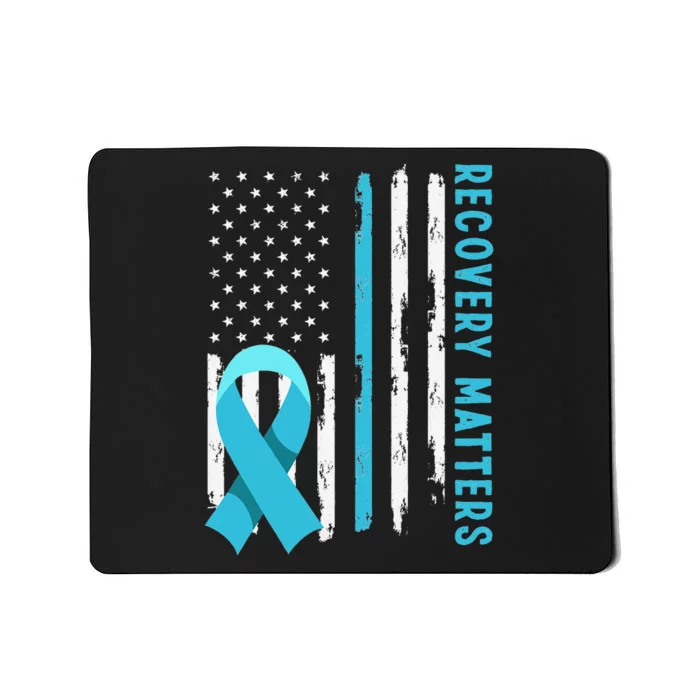 American Flag Drug Alcohol Addiction Recovery Awareness Mousepad