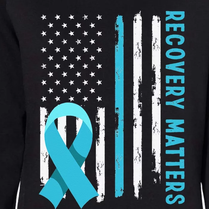 American Flag Drug Alcohol Addiction Recovery Awareness Womens California Wash Sweatshirt