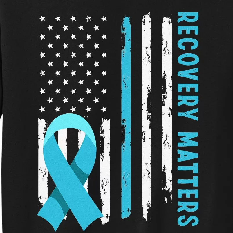 American Flag Drug Alcohol Addiction Recovery Awareness Tall Sweatshirt