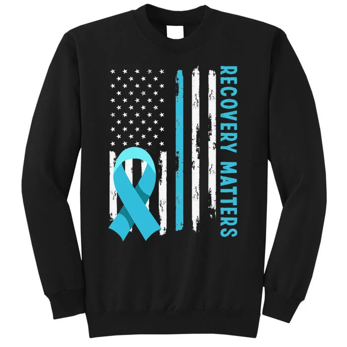 American Flag Drug Alcohol Addiction Recovery Awareness Tall Sweatshirt