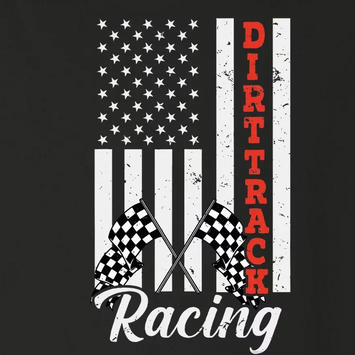 American Flag Dirt Track Racing Car Bike Driver Racer Toddler Long Sleeve Shirt