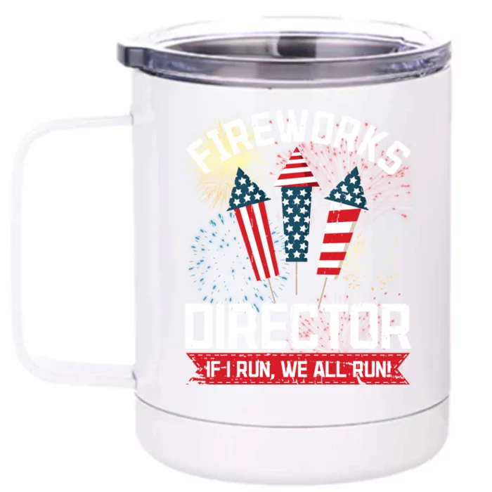 American Fireworks Director 4th Of July Pyrotechnics Cute Gift Front & Back 12oz Stainless Steel Tumbler Cup