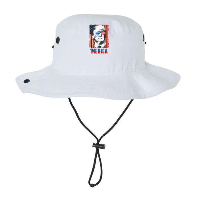 American Flag Donald Trump Merica 4th Of July Graphic Gift Legacy Cool Fit Booney Bucket Hat