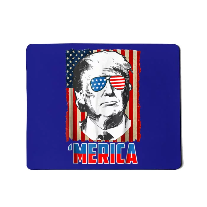 American Flag Donald Trump Merica 4th Of July Graphic Gift Mousepad