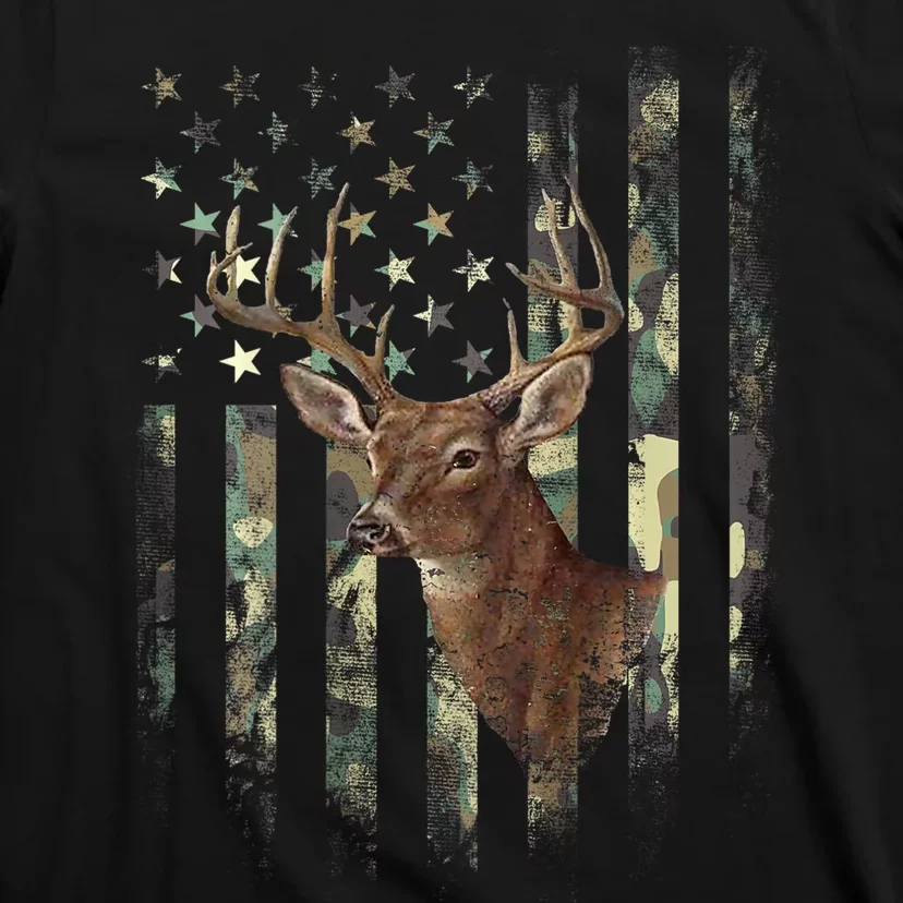 American Flag Deer Hunting Camo T-Shirt