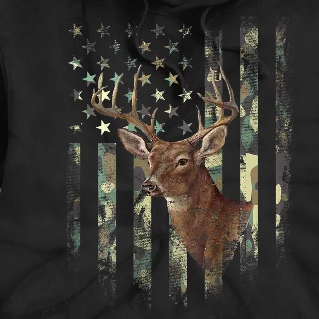 American Flag Deer Hunting Camo Tie Dye Hoodie