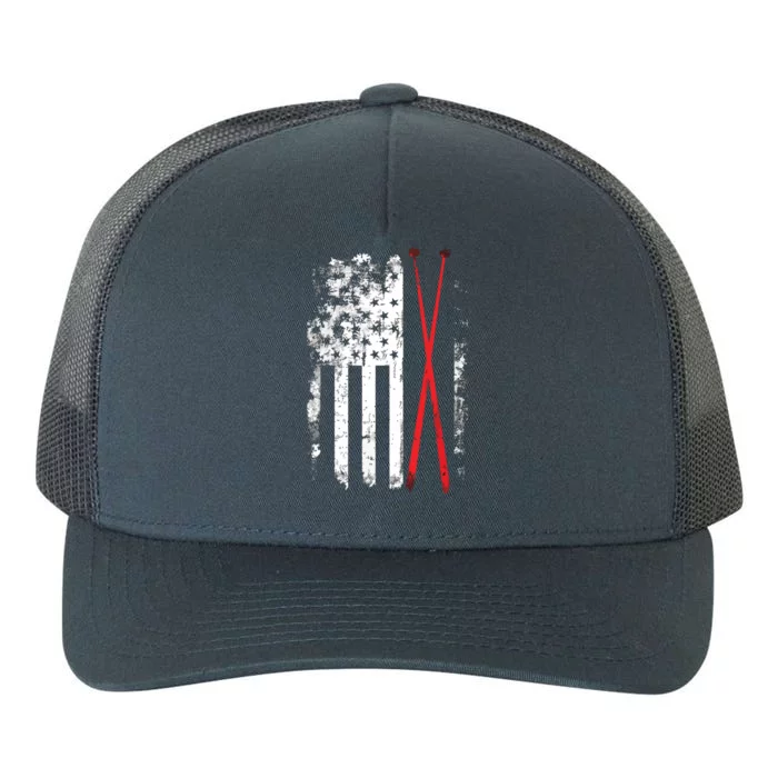 American Flag Drumsticks USA Drummers Vintage Drum Sticks Yupoong Adult 5-Panel Trucker Hat