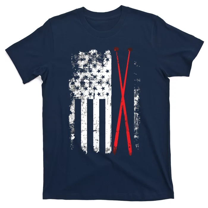 American Flag Drumsticks USA Drummers Vintage Drum Sticks T-Shirt