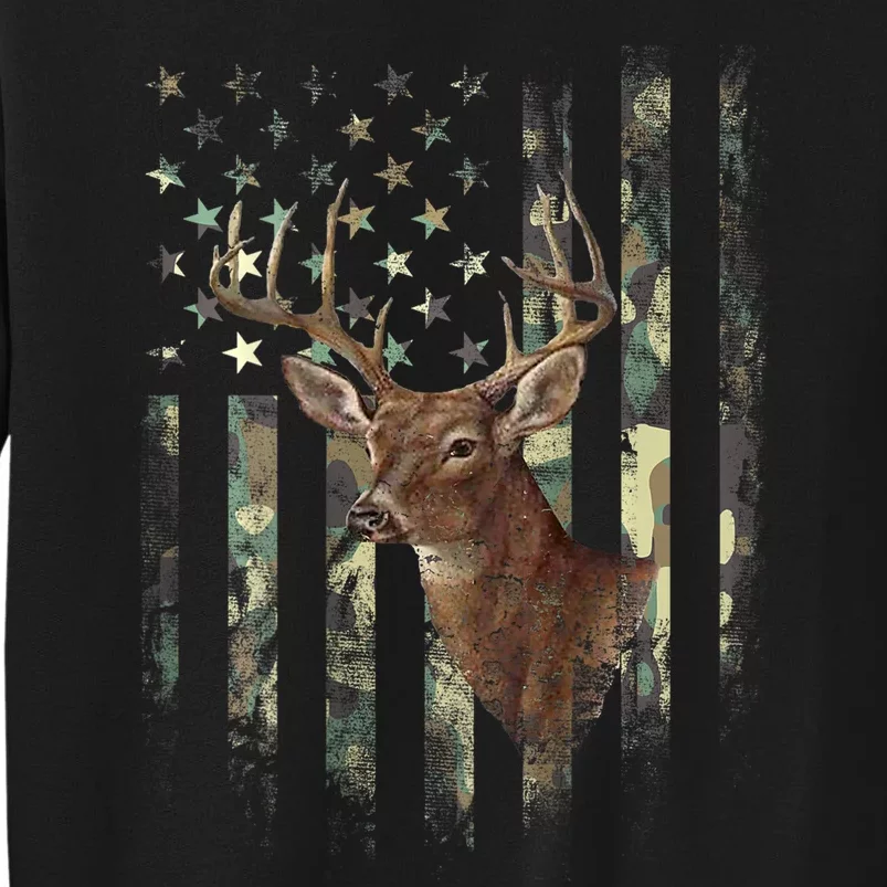 American Flag Deer Hunting Camo Tall Sweatshirt