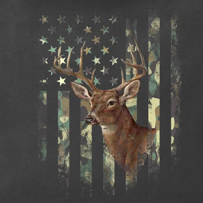 American Flag Deer Hunting Camo Zip Tote Bag