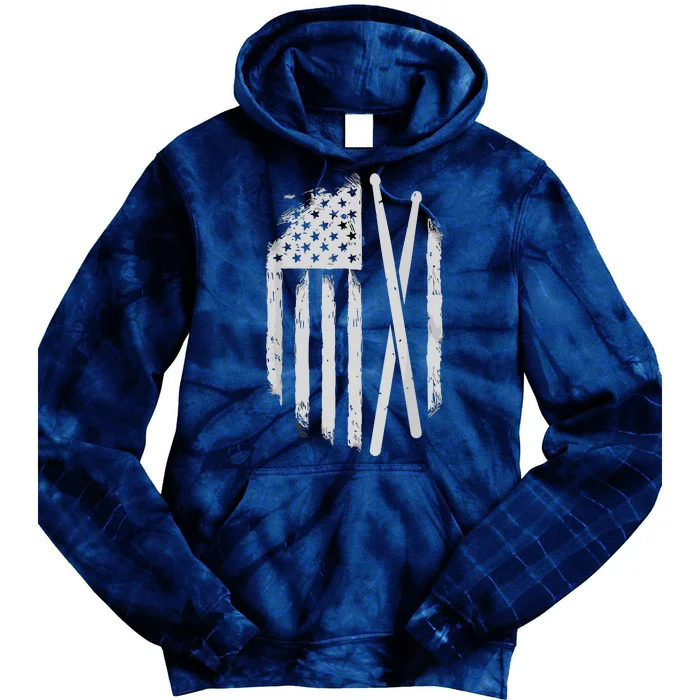 American Flag Drumsticks USA Drummers Vintage Drum Sticks Tie Dye Hoodie