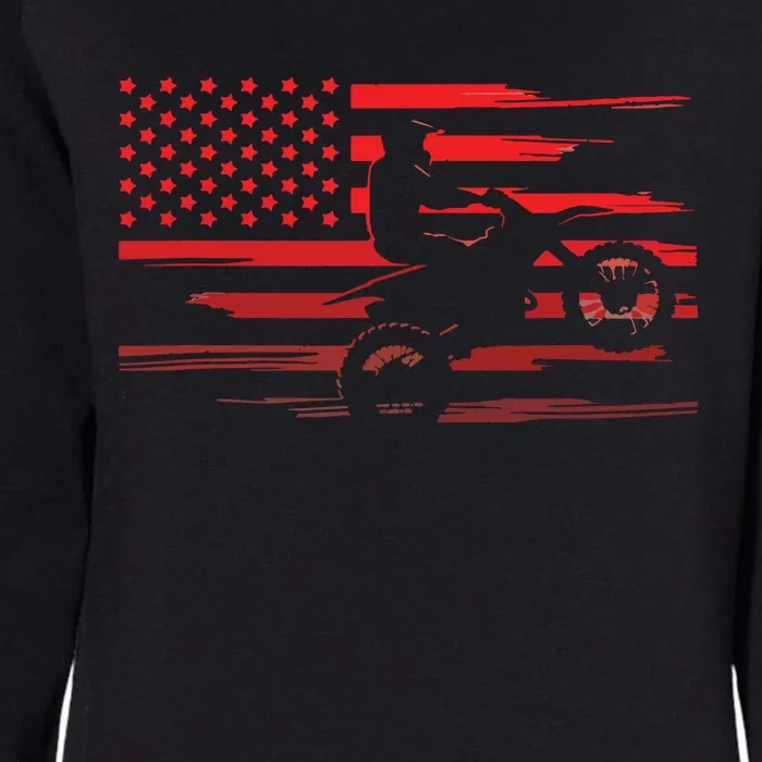 American Flag Dirt Bike Apparel Dirt Bike Motocross Womens California Wash Sweatshirt