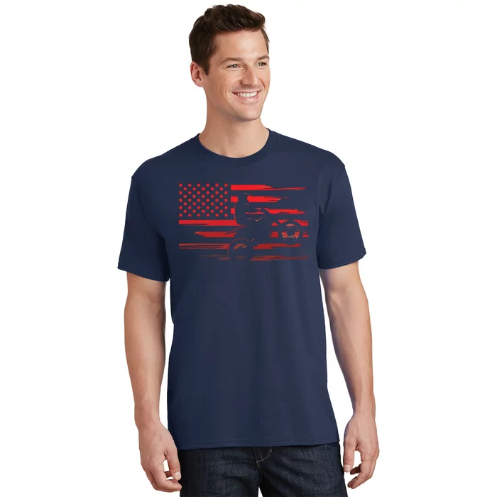 American Flag Dirt Bike Apparel Dirt Bike Motocross T-Shirt