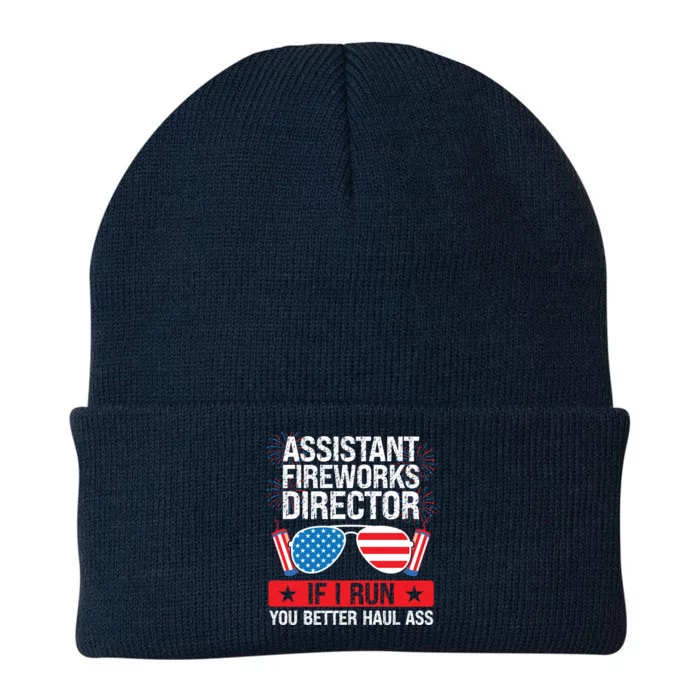 Assistant Fireworks Director I Run Assistant Firework Gift Knit Cap Winter Beanie