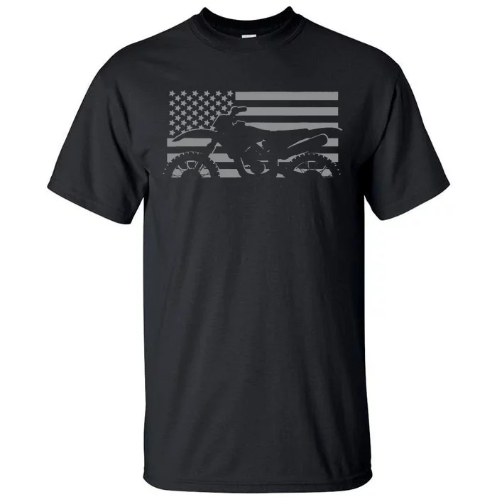 American Flag Dirt Bike Motocross Motocross Tall T-Shirt